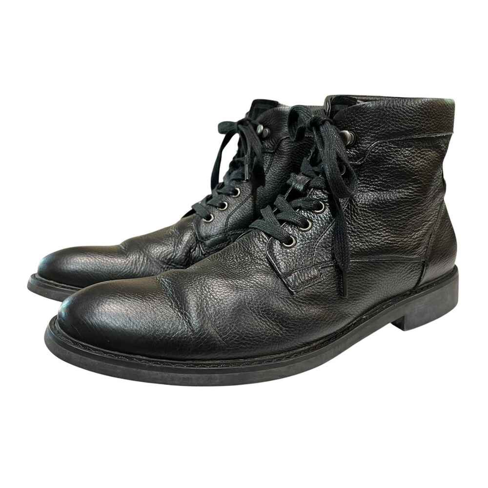 Joe's Men's JF505C33 Black Pebble Leather Lace-Up Ankle Boot  Size 12